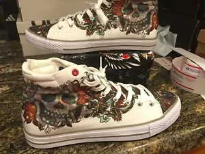 NEW Mens Ed Hardy Still Life High Top Shoes, size 10 - Picture 1 of 5
