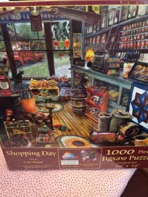 SUNSOUT: Shopping Day 1000 Pc Puzzle 20 X 27" New Sealed Fast Shipping - Image 1 of 4