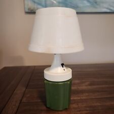 Vintage battery powered avacado green lamp camping porch emergencies UNTESTED BH
