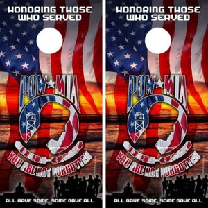 POW MIA Sonnenuntergang laminierte Cornhole Vinylfolien/Aufkleber - Bild 1 von 4