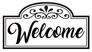 Welcome with Border Vinyl Decal, For Home, Business, Office, Windows, Outdoors - Bild 1 von 5