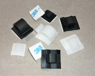 Kabelclip selbstklebend 3M Kabelhalter Befestigungsclip schwarz weiß Halterung - Bild 1 von 2
