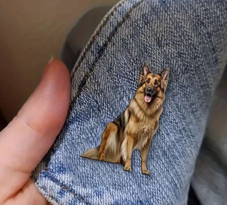 dog pin german shepherd Acrylic Flat 2D fashion jewelry NEW Free Ship 2.8 Inch - Image 1 of 1