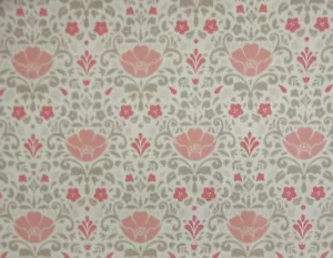 7+ yds Quilting Cotton Fabric Pale Pink Cream Beige Floral Ornamental 257 - Picture 1 of 5