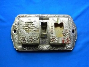 Occupied Japan 4-teiliges Rauchset: Zigarettenschachtel, Aschenbecher, Streichholzhalter, Tablett - Bild 1 von 14