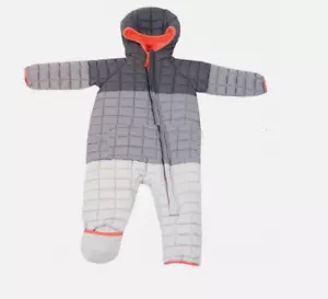 SNOZU INFANT FLEECE LINED QUILTED WINTER JUMP SUIT SNOWSUIT(GRAY 24MO)NWT - Picture 1 of 3
