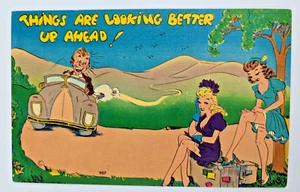 VINTAGE PIN UP ASHEVILLE POSTKARTE Comic Leinen 907 von Asheville N.C. - Bild 1 von 6