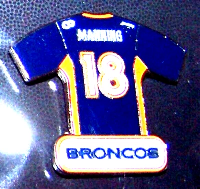 Denver Broncos Peyton Manning blue jersey lapel hat pin NFL - Image 1 of 4
