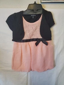 Girls George Black And Pink Flower Mesh Dress Size 6-6X. Nwt - Picture 1 of 5