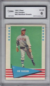 1961 Fleer Jim Vaughn Baseballkarte GMA bewertet 6 Chicago Cubs - Bild 1 von 2