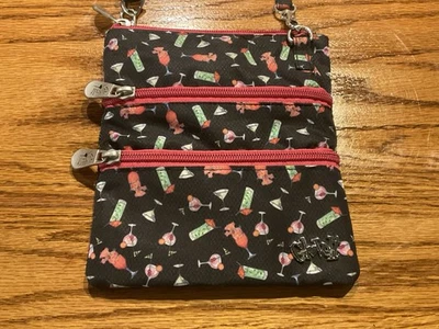 Cartera Bandolera Pequeña Glovelt para Mujer - Negra con Divertidas Imágenes de Bebidas Elegante Foto 1 de 4