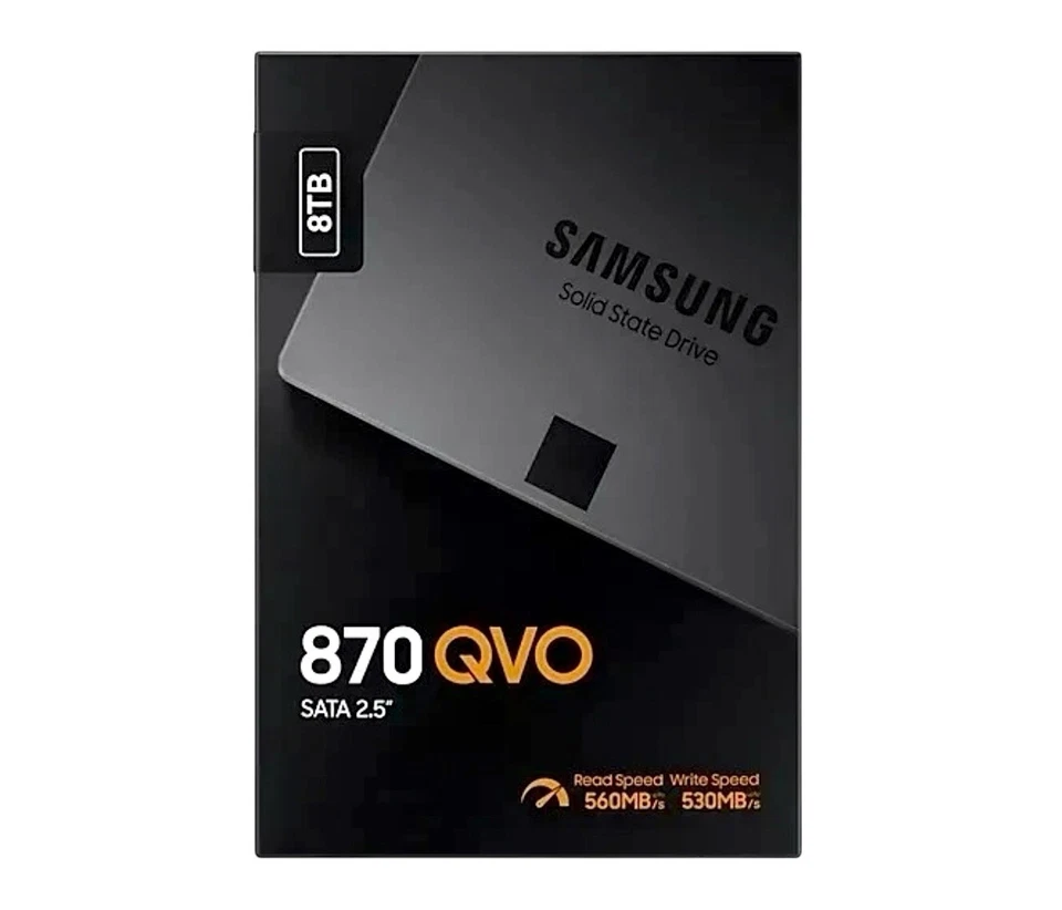 Samsung 870 QVO 8TB SSD MZ-77Q8T0 8 TB 870QVO 2.5" Retail Packing - NEW, Sealed - Image 1 of 3