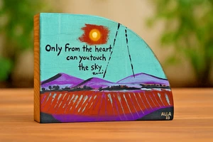 🌅 Bookend Hand-Painted Reclaimed California wood Earth friendly Art  - Picture 1 of 2