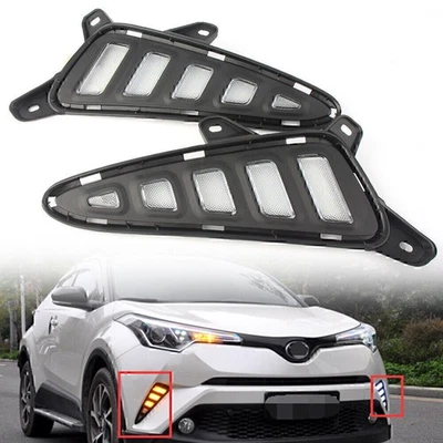 Tagfahrlicht Tagfahrleuchten für Toyota Neuwagen CHR C-HR 2018 weiß/gelb - Bild 1 von 4