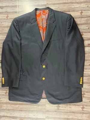 Blazer Holland & Sherry for Arthur 100% cashmere jaqueta esportiva tamanho 50 cor azul marinho - Imagem 1 de 4