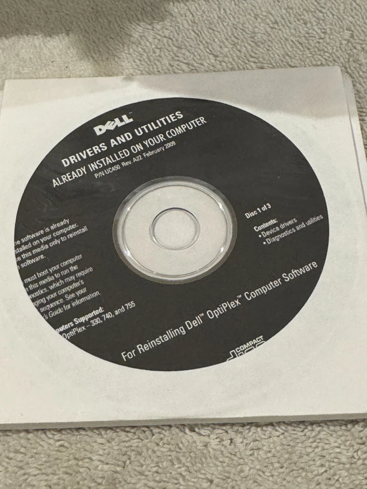 Dell Drivers & Utilities Reinstalling Dell Optiplex Software 330 740 755 - 3 DIS - Image 1 of 1