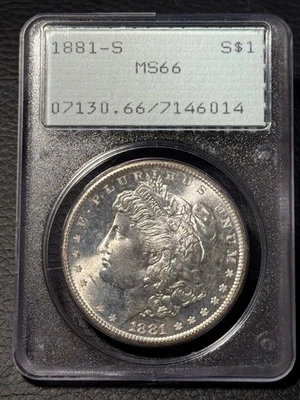 1881 S Morgan Silver Dollar PCGS MS66 OGH Rattler - Image 1 of 4