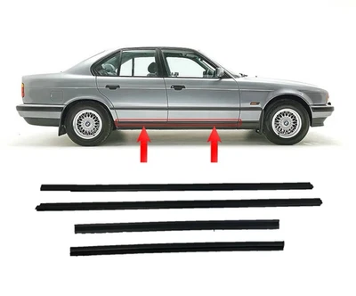 Molduras de acabamento inferior de porta BMW E34 – Conjunto de 4 corpo de tira de borracha para intempéries - Imagem 1 de 4