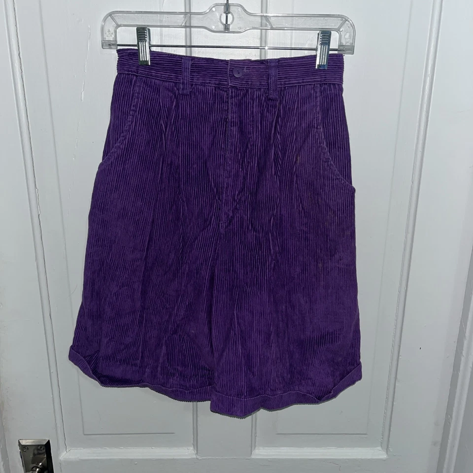 Vintage Purple Corduroy Shorts Gina Peter’s Sport Size 12 M Made In USA 100% Cot - Image 1 of 3