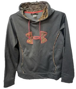 Sudadera con Capucha Under Armour Gris Camuflaje Logo Semi-Ajustada Para Mujer Tormenta Grande - Imagen 1 de 11