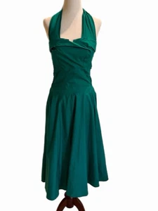 TRASHY DIVA by CANDICE GWINN grün gesmoktes seitliches KLEID, Größe Small - Bild 1 von 16