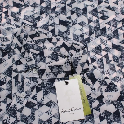 Robert Graham NWT Stamos Casual Button Down Shirt Size M Classic in Blue & White - Image 1 of 4