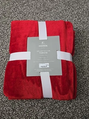 Velvet Plush Solid Throw Blanket 50"x 70" Red - Image 1 of 2