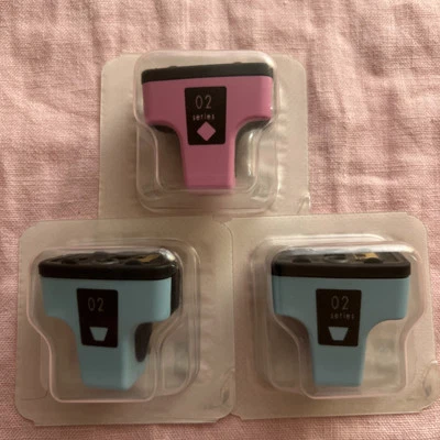 HP #02 Series 2 CYAN 1 Magenta Ink Photo Pack 3 Cartridges NEW SEALED - Image 1 of 2