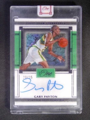 2020-21 Panini One And One Gary Payton First-Team Auto /25 - Image 1 of 2