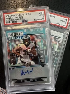 KENDALL MILTON 2024 CONTENDERS OPTIC ROOKIE TICKET AUTO /99 PSA 9 TEAL RC EAGLES - Picture 1 of 6