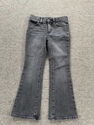 Pantalones de mezclilla acampanados de tiro alto Old Navy para niñas talla 8 negros lavados cintura ajustable Foto 1 de 4