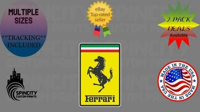 Виниловая наклейка с логотипом FERRARI на окно автомобиля телефон ноутбук ящик для инструментов большая наклейка на бампер - Изображение 1 из 4