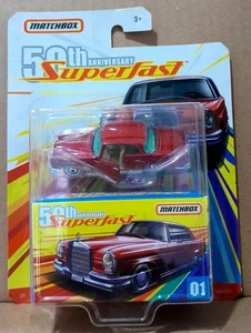 2019 MATCHBOX 1:64 MBX 50TH ANNIVERSARY SUPERFAST #1 RED '62 MERCEDES-BENZ 220SE - Picture 1 of 1