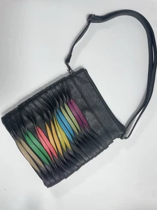 Crossbody Handbag Mellow World Black Rainbow Adjustable Purse - Picture 1 of 13