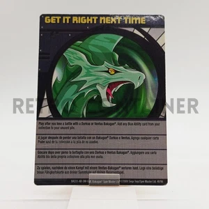 SEGA TOYS Spin Masters Ltd - BAKUGAN - Vintage Card - Get it Right Next Time - Picture 1 of 1