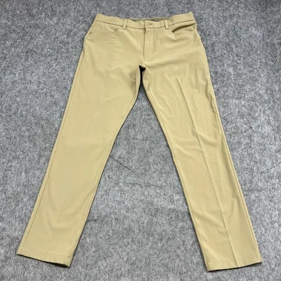 Izod Advantage Pants Mens 34x32 Tan Straight Tapered 5 Pocket Performance Dress - Image 1 of 4