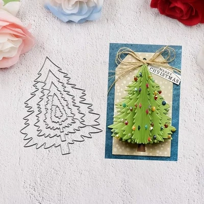 Troqueles de corte de árbol de Navidad con volantes troquelados METAL Foto 1 de 2