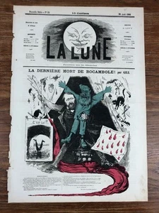 Journal Satirique LA LUNE Nr 25 (1866) La Dernière Mort de Rocambole - Picture 1 of 1