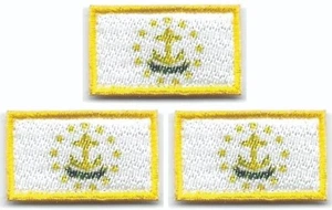 Rhode Island Flag Patch Set Mini Embroidered Iron-On Emblem (3-Pack) - Picture 1 of 2