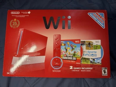 Consola Nintendo Wii (Super Mario Bros Edición 25 Aniversario Roja) *NUEVA EN CAJA Foto 1 de 4