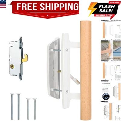 Patio Sliding Door Handle Set with Mortise Lock 45°,Mortise Style Reversible ... - Image 1 of 4