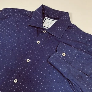 Charles Tyrwhitt Long Sleeve Button Up Shirt Mens 16.5 Classic Fit Blue Non Iron - Picture 1 of 8