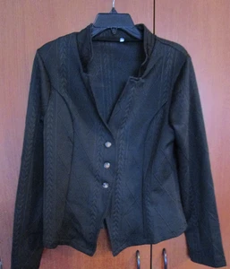Black Jacket 3 Button Closure Medium Cotton & Polyester Bust 41 Length 23 - Picture 1 of 5