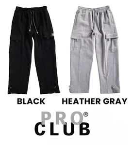 Pantalones deportivos Pro Club para hombre de peso pesado polar cargo Proclub pequeños medianos grandes - Imagen 1 de 11