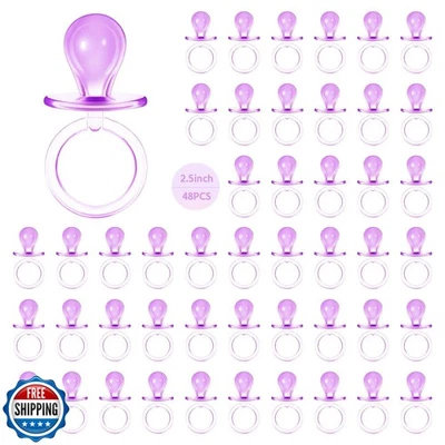 48 piezas chupetes para juego de baby shower, chupetes de plástico de gran tamaño de 2,5 pulgadas  Foto 1 de 4