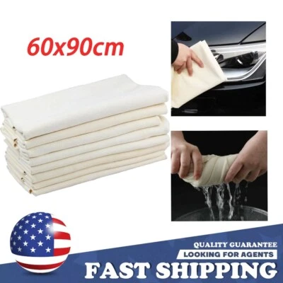 Natural Chamois Leather Car Cleaning Cloth Washing Absorbent Drying Shammy Towel - Image 1 of 4