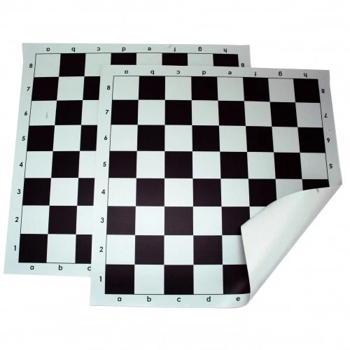 Échiquier - Blanc-Noir - 50cm - Plastique - Roulettes - Taille de Champ 55 MM - Photo 1/1