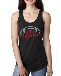 Top canotta Fan Of Atlanta Football Cuore Rosso Scrittura Donna Racerback - Foto 1 di 2