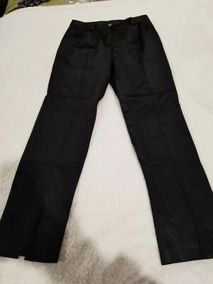 NUEVO CITY DKNY Pantalones Ajustados Negros Satén con Cremalleras para las Piernas Talla 2 Nuevos sin Etiquetas Venta al por menor $89 Foto 1 de 4