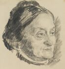 P. SCHROETER (*1866), Studienkopf einer Frau, Kohle Porträt Realismus